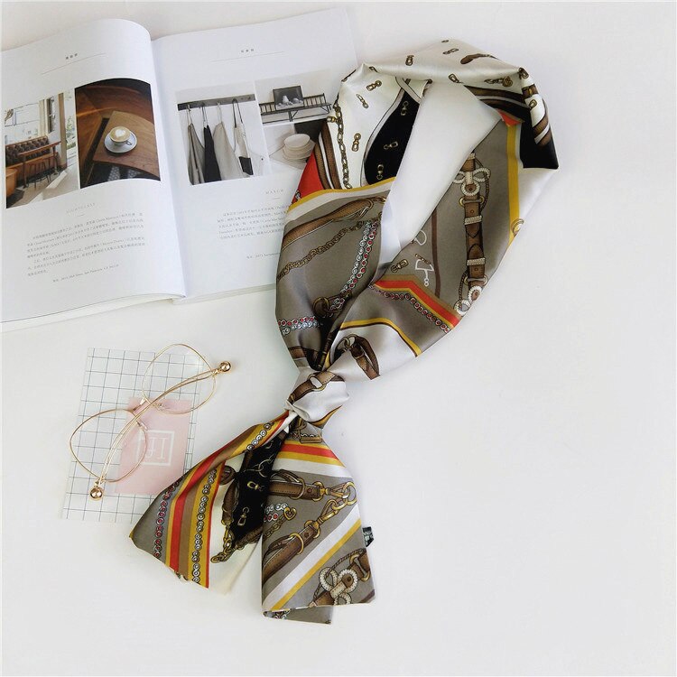 15*145cm Dame Lange Kleine Schal Frühling Herbst Dual Zweck Vielseitige Kleine Schal Professionelle Schal Zubehör Griff Tasche band
