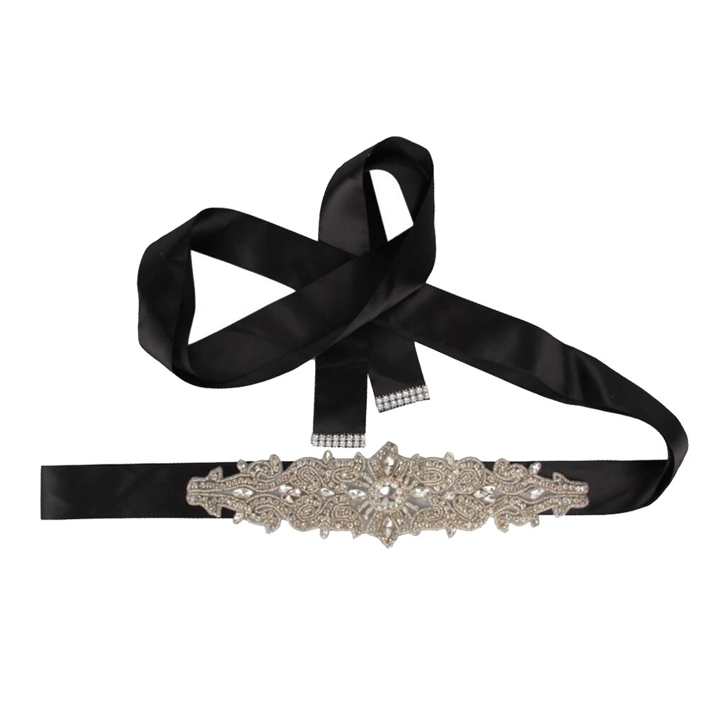 Braut Strass Hochzeit Gürtel Hand Perlen und Kristall für Brautkleider-118,11x1,57 zoll