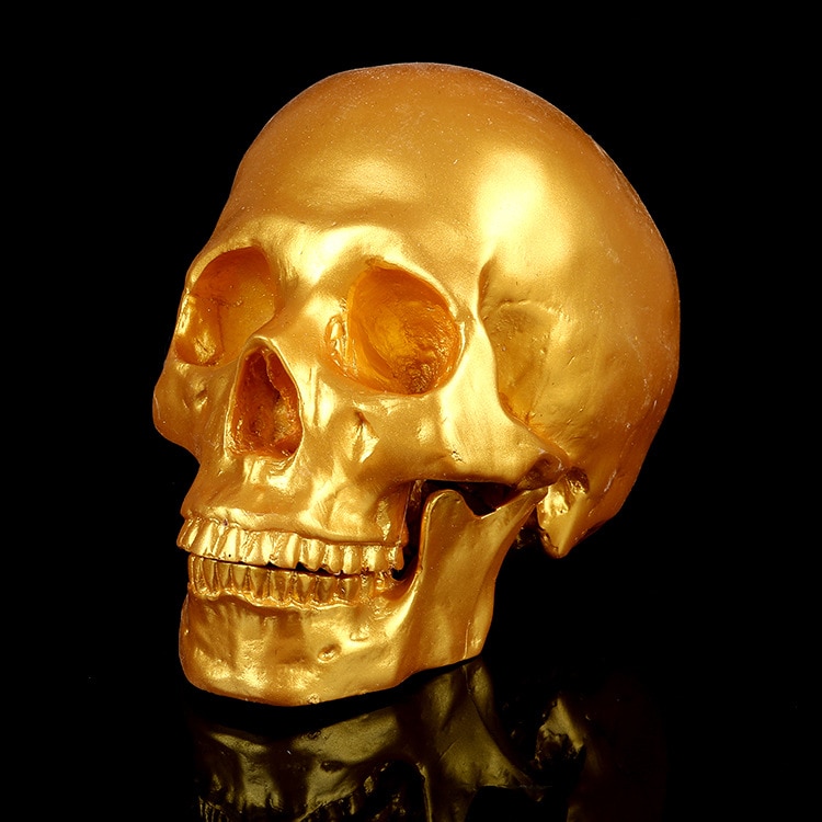 Gouden Schedel Hoofd 1:1 Leven Grootte Handgemaakte Decoratie Collectie Interieur Crystal Schedel Skull Model Halloween