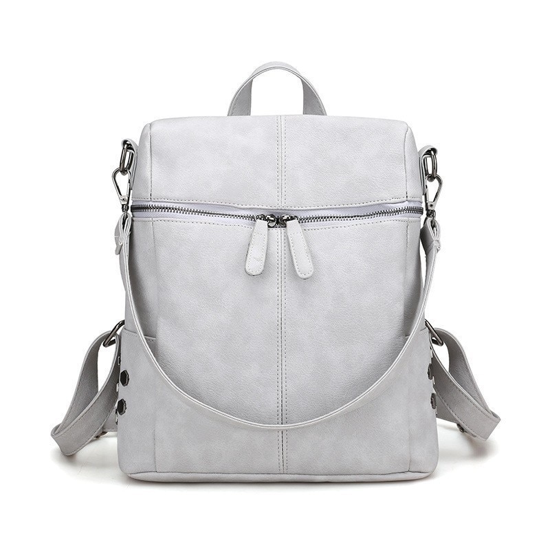 Herold frauen PU Leder Rucksack Schule Taschen Für Teenager Mädchen Große Kapazität Rucksack Laptop Tasche: grau