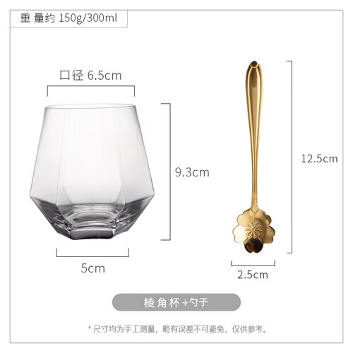 Rose guld vinglas kop luksus geometrisk vandglas whisky shot glas hjem tazas de cafe easy juice  ac50gc: Stil 3-300ml