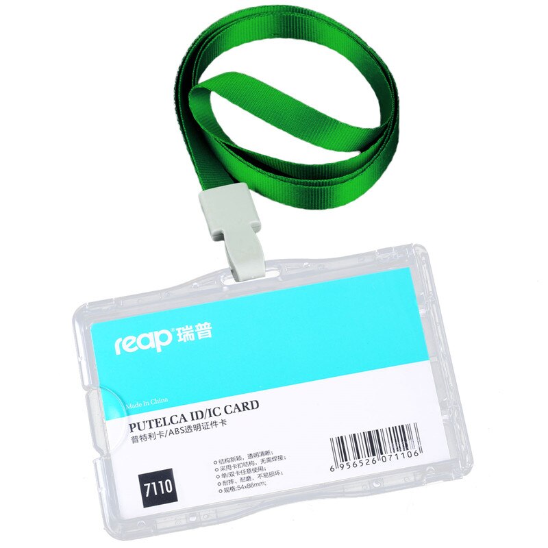 Reap 7110 negocios ID/IC/placa tarjeta funda, soporte tranluscent tarjeta para la empresa de la Oficina de la escuela exposición uso con cordón: 7110green