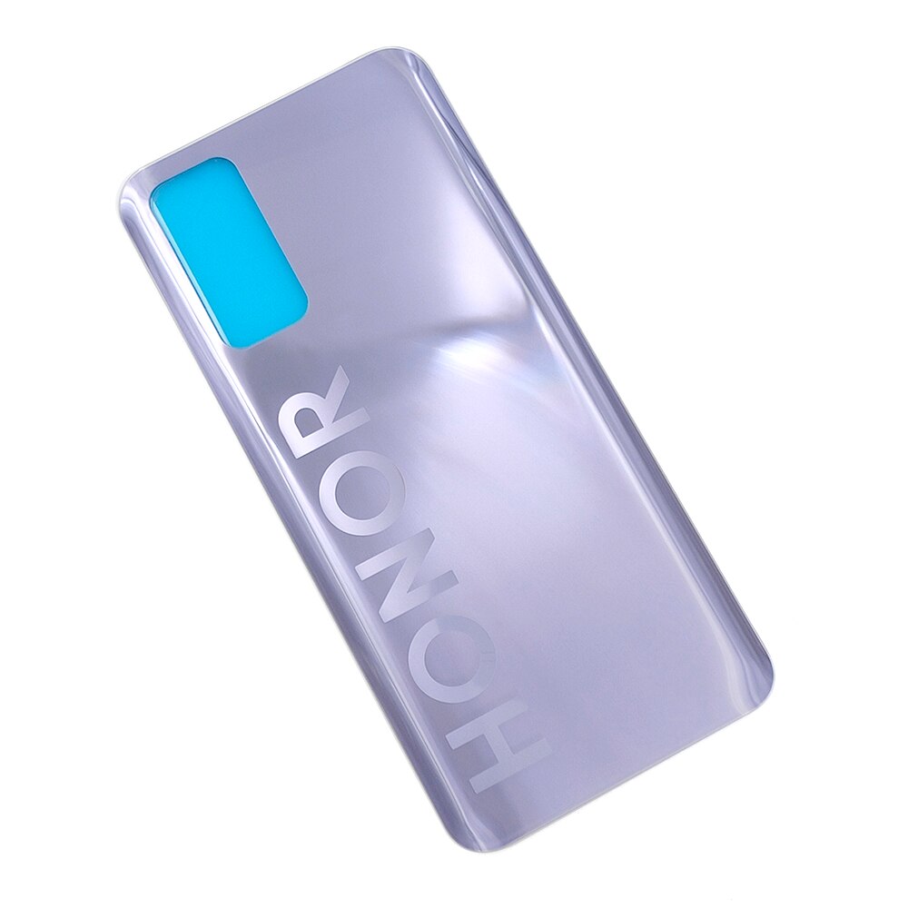 Honor 30 obudowa ze szkła wstecznego Huawei honor 30 pokrywa robić naprawy baterii obudowa tylnego panelu części zamienne z naklejkami i logo: srebro