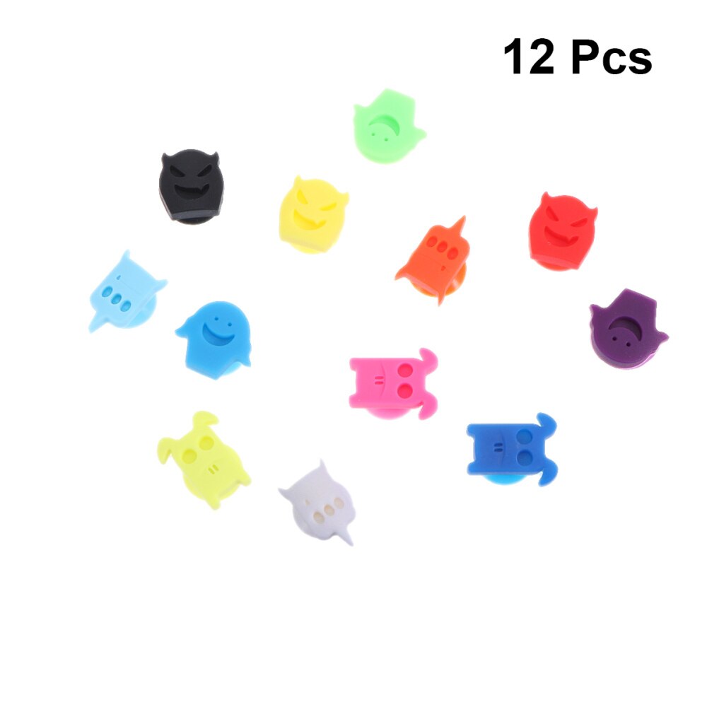 12 Stuks Siliconen Glas Marker Creatieve Gezicht Drink Bedels Label Mark Glas Identificatie Voor Party Banquet