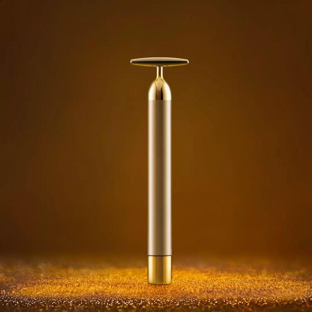 24K Gold Facial Massager Slimming Facial Skin Beauty Bar Pulse Firming Face Massage Lift Tightening Wrinkle Bar