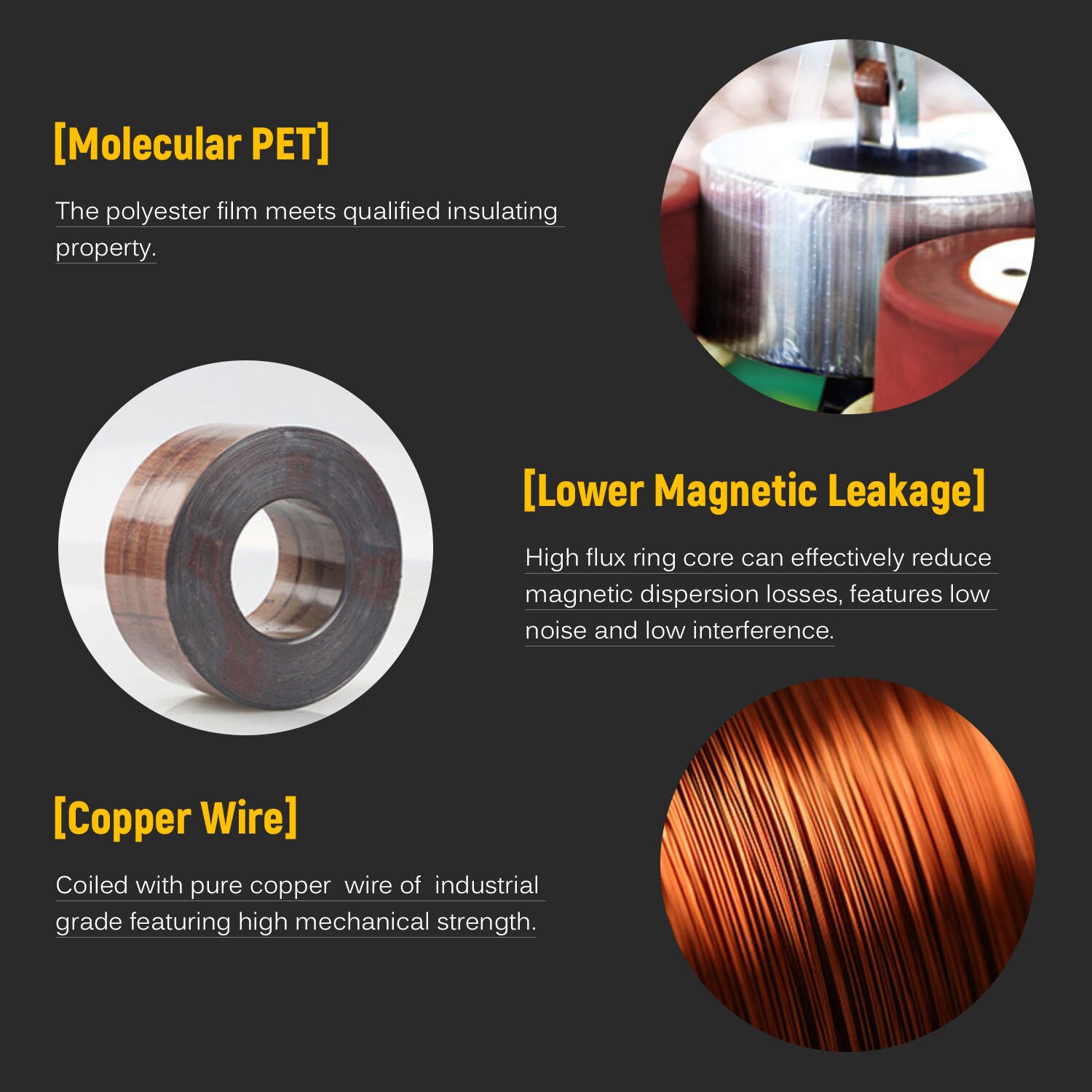 Toroidal Transformer Pure Copper Single Phase Power Supply Transformer for Audio CD Player Monitor Speaker Circuit Protection