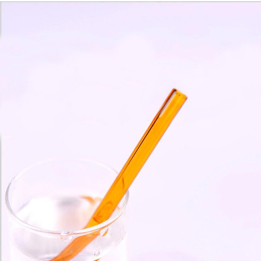 Reusable Glass Straws Colorful Clear Drinking Straws Wedding Birthday Party Drinking Straw Straight Bent Shape Portable Straws: light champagne