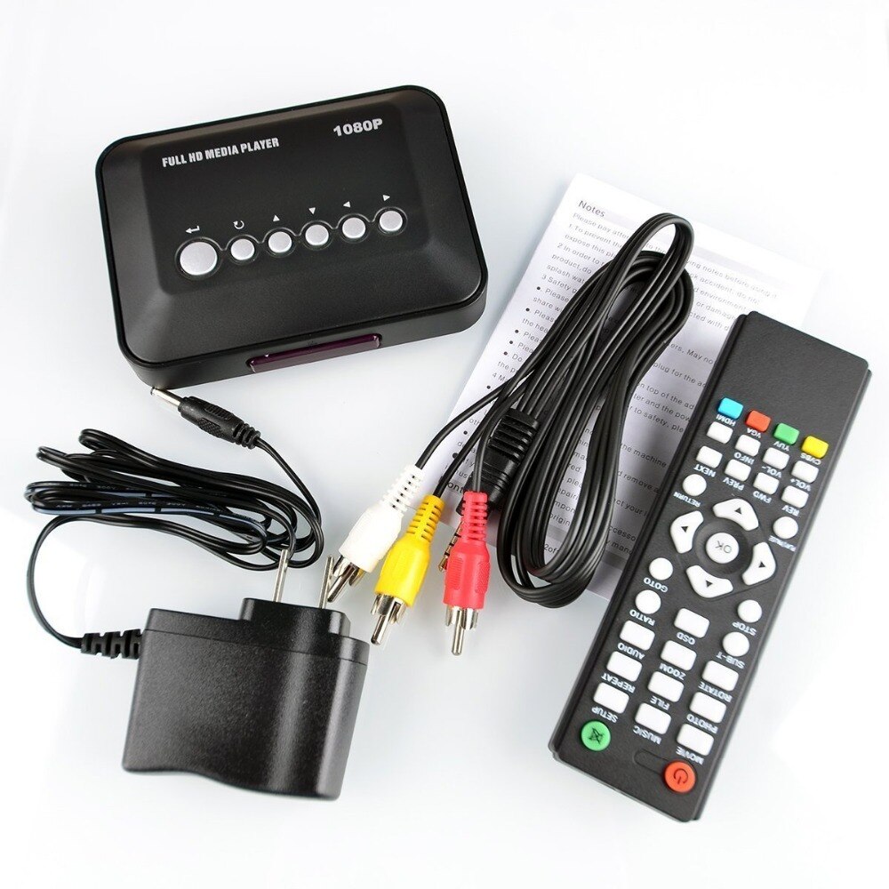 Lecteur multimédia JEDX Mini lecteur multimédia Full HD 1080 P HDD boîtier TV prise en charge HDMI MKV RM SD USB SDHC MMC HDD-HDMI (BOXCHIP F10)