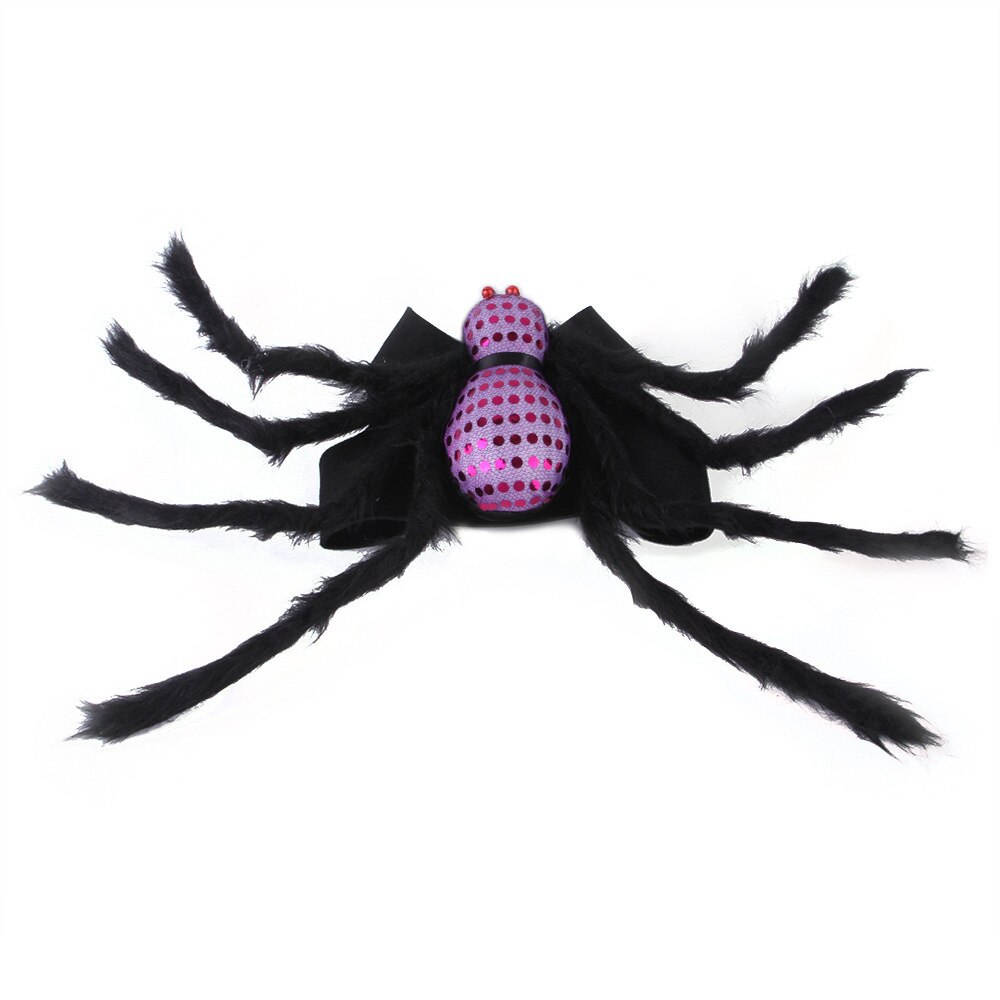 Pet Dog Halloween Clothes Dogs Horror Spider Halloween Christmas Costume Novelty Funny Pet Cat Party Cosplay Apparel Clothing: L / Purple