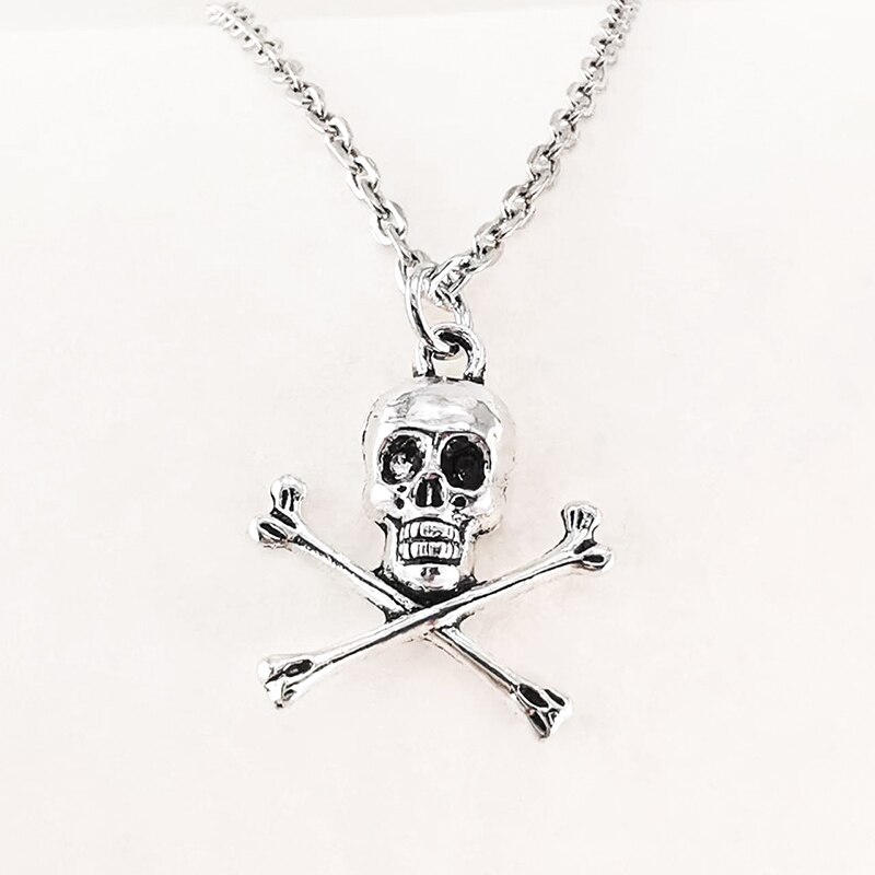 Mode Kettingen Voor Vrouwen Mannen Schedel En Gekruiste Hanger Lange Kruis Ketting Vintage Punk Goth Sieraden