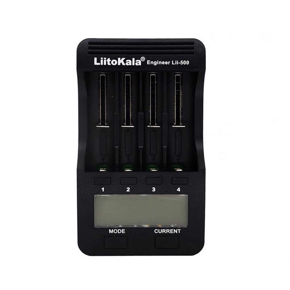 Liitokala Lii-500 18650 Lcd Display Charger 26650 21700 14500 10440 4 Slots Nimh Li-Ion Smart Universal Battery Charger