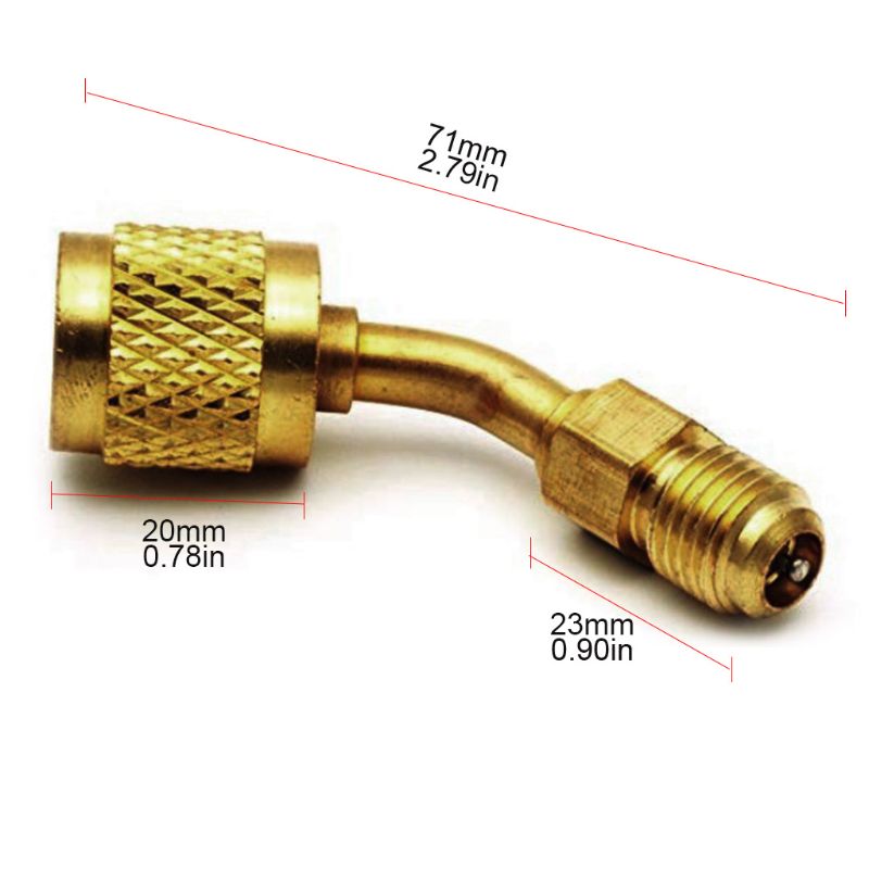 1pc kanaalloze mini-split systeem oplaad vacuümpoort adapter 5/16 vrouwelijk ,1/4 mannelijk sae