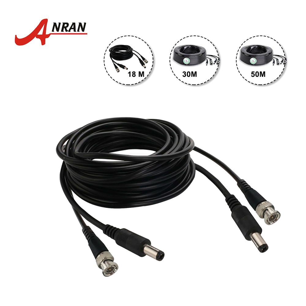 18M / 30M / 50 Bnc Video Power Siamese Kabel Voor Anran Ahd Bewakingscamera Analoge Hd Cctv dvr Kit 5.5Mm X 2.1Mm Standaard Kabel