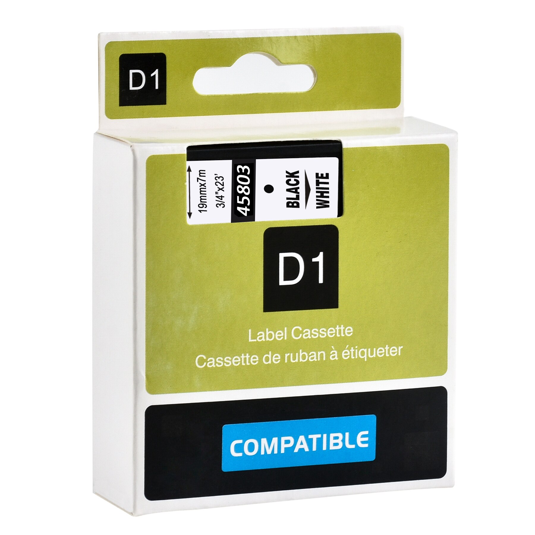 Cidy 5 stk 45803 kompatible dymo labelmanager 19mm d1 sort på hvid dymo maker 45808 label tape patroner til dymo  lm160 lm280