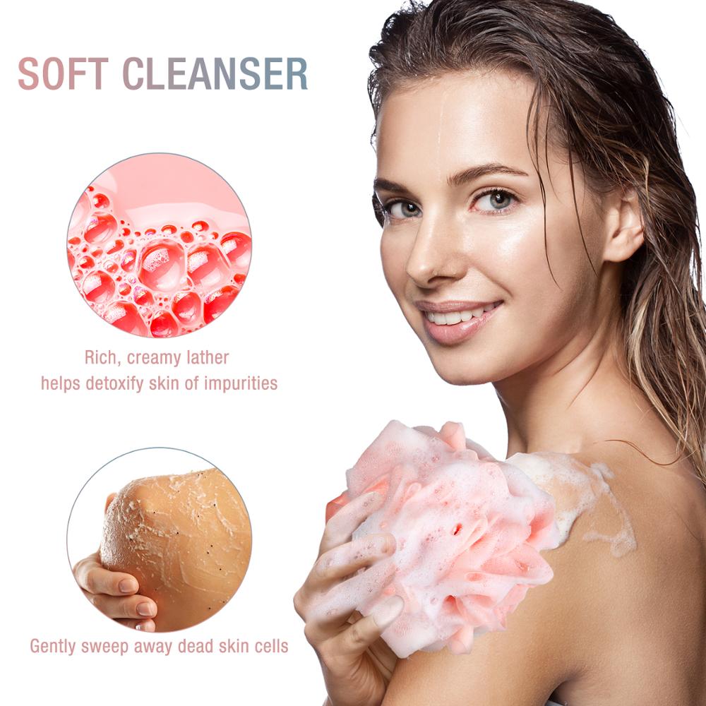 Bath Shower Sponge Loofahs Mesh Pouf Shower Puff Ball Bath Sponge Swirl Set Full Lather Cleanse Exfoliate Massage Body Beauty