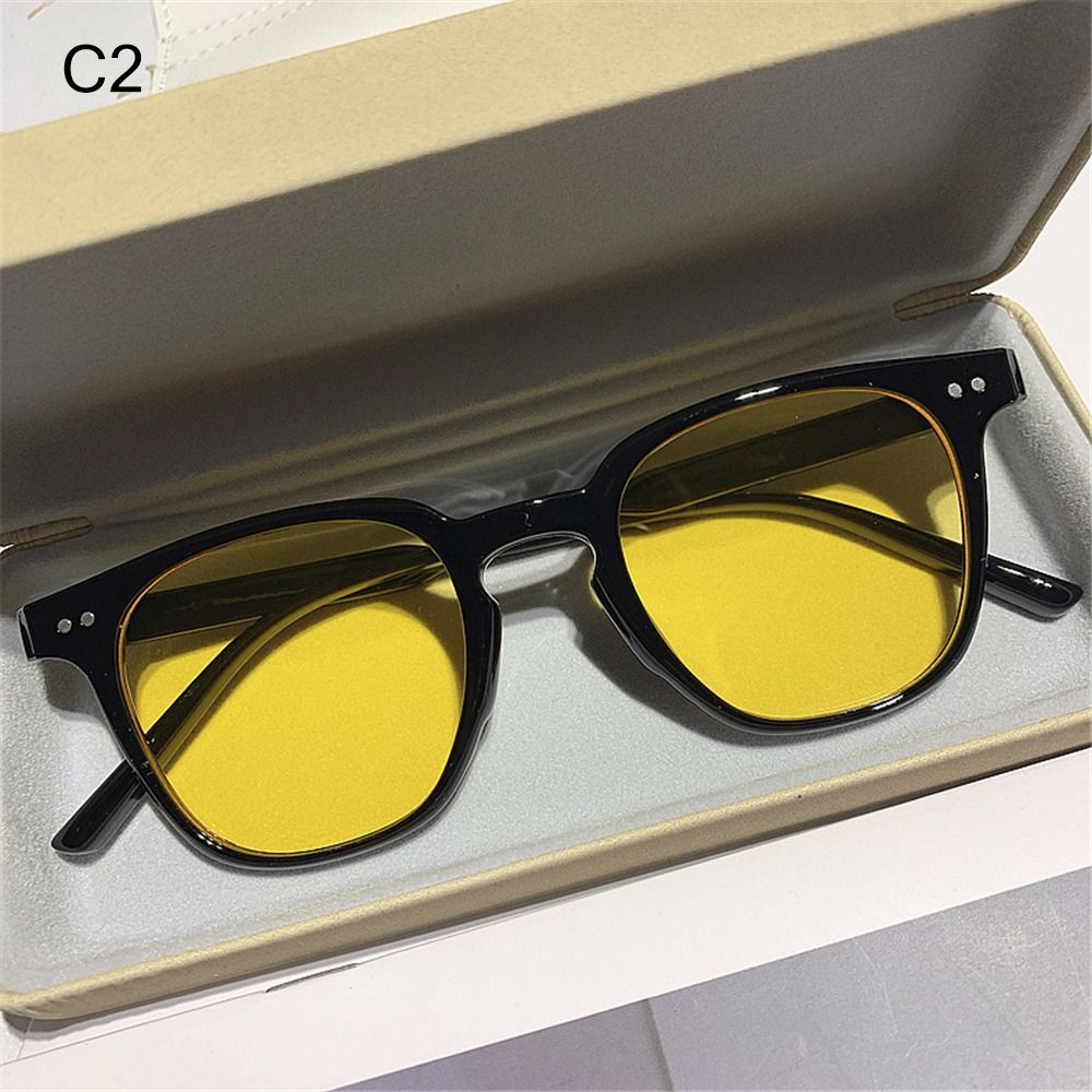 Gafas de sol Vintage para hombre y mujer, lentes de playa con gradiente de océano transparente, Retro, accesorio de verano: Marfíl