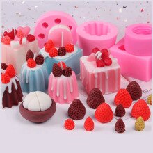 Moule à macaron bricolage pour bougies parfumées, moule à myrtille pour bougies parfumées et moule à fraise pour bougies à dessert