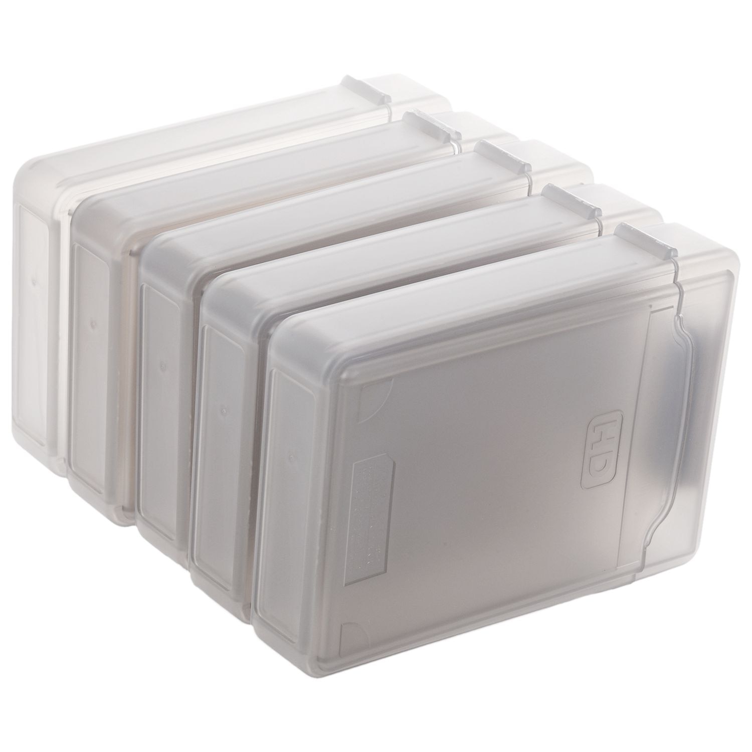 Carcasa de plástico para disco duro IDE SATA HDD, caja de almacenamiento de 3,5 &quot;, 5 unidades