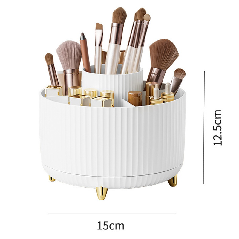 360 Roterende Make-Up Desktop Cosmetische Opbergdoos Organizer Grote Capaciteit Voor Badkamer Draagbare Lippenstift Make-Up Borstel Penhouder