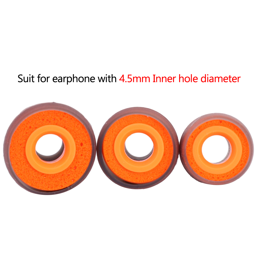 Replacement Memery Foam Eartips For Universal Earphone with 4.5mm Inner Hole Headphone Earbuds Silicone Earplug Caps S M L