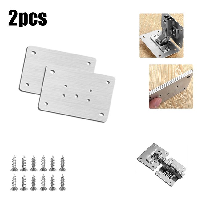 Hinge Repair Plate For Cabinet Furniture Drawer Stainless Steel Door Panels Table Base Hinge Cup Repair Board Fix Bracket: 2pc B