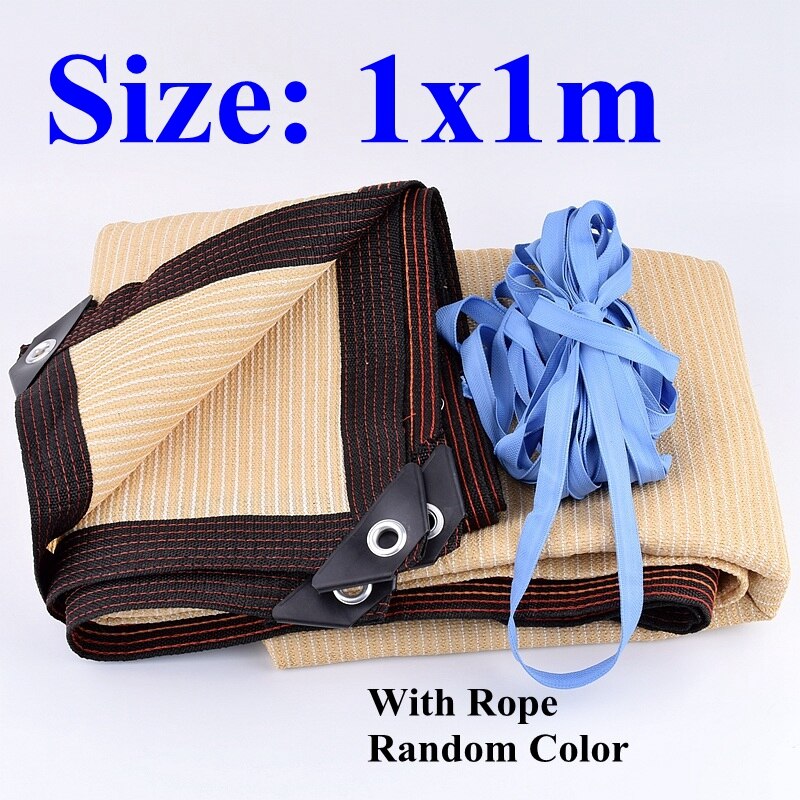 Hi Beige HDPE Anti-UV Shading Net Outdoor Awning Garden Sunblock Succulent Plant Cover Shelter Sunshade Net Shade Sail: 1x1m