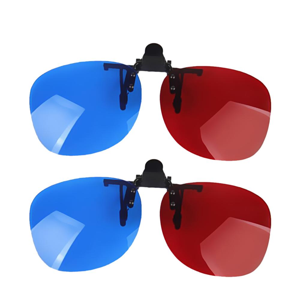 1 Paar Volwassen Rood-Blauw 3D Clip-on Bril voor 3D Bekijken Films mode stijl & duurzaam Rood blauw 3D clip op bijziendheid Bril