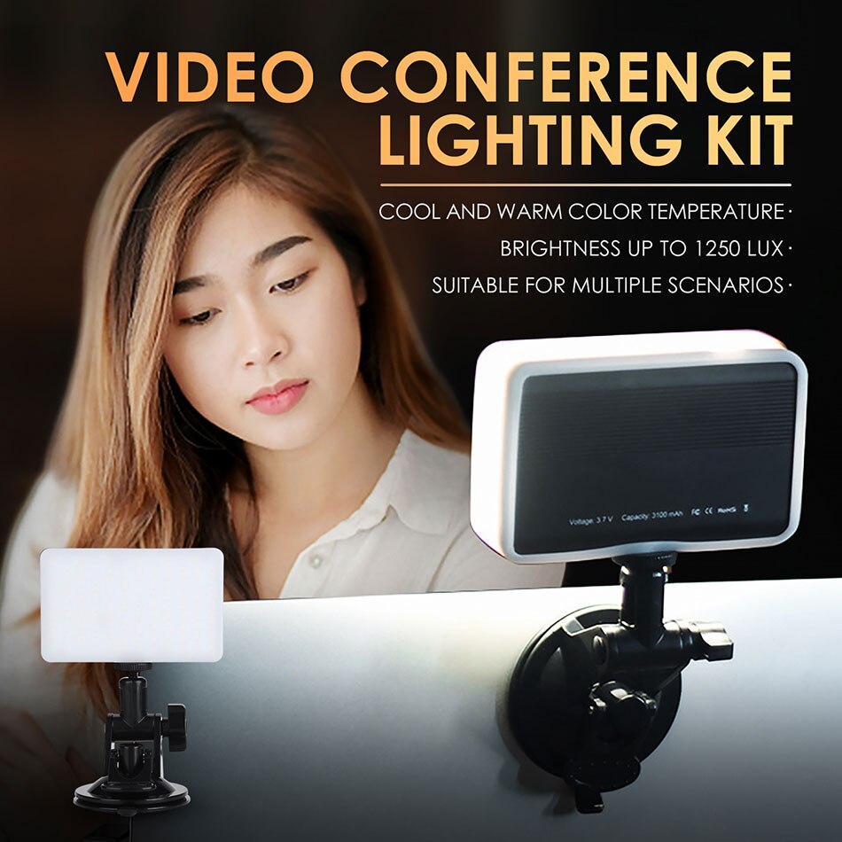 Ylz -4 videokonference belysningssæt lys til videokonference laptop zoom opkald belysning fjernbetjening videokonference