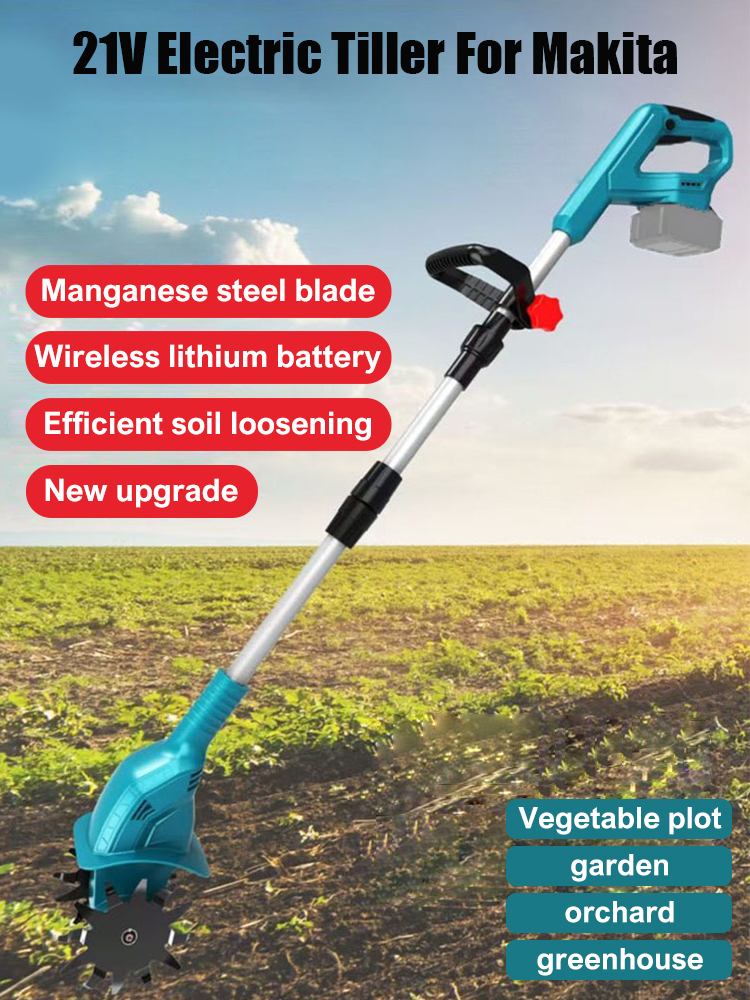 Cultivator 21V elektrische helmstok voor Makita batterij 4 messen elektrische grasmaaier draadloze grastrimmer tuingereedschap (GEEN batterij)