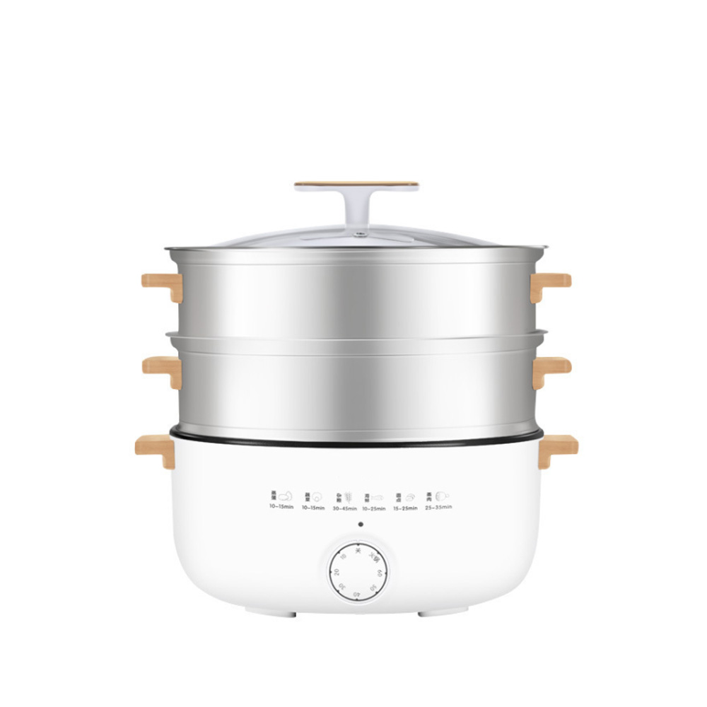 DMWD 14L Household Electric Cooker 3 layer Steamer Pot Boiling Stewing Pot Crepe Pancake Maker 304 Stainless Steel 220V: 3 Layer
