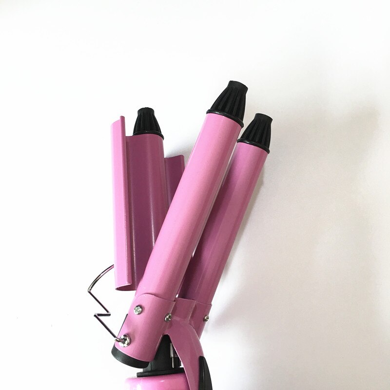 Hvid og grå hår waver wave curler keramisk hår krøllejern 3 tønde klemme wave curler