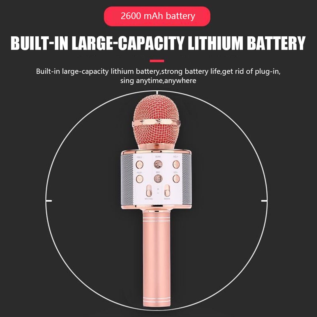 Handheld Portable Speaker Wireless Microphone for Karaoke, 4 in 1 Bluetooth with Record Function Wireless Microphone