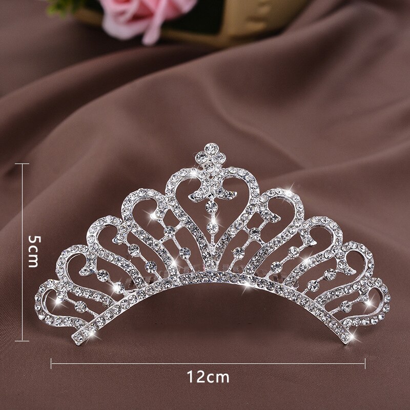 Prinzessin Krone für Mädchen Zeigen Braut Krone Tiara Diadem Silber Farbe Kristall Blumen Hochzeit Braut Haar Zubehör Kopf Schmuck