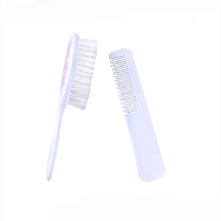 White Infant Baby Comb and Brush (comb Fetal Moss) 2pcs/set