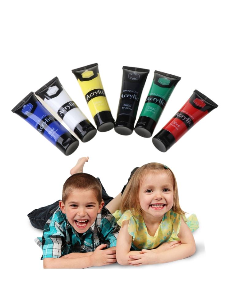 Acrylic Acrylic Paint Set 6 Colors 30ml Drawing Painting Pigment Wall Hand-Painted for Kids DIY