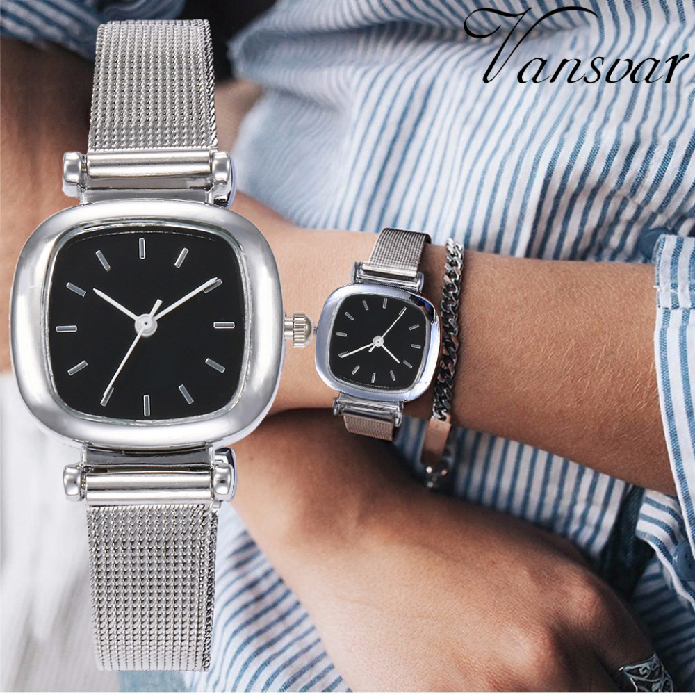 Horloge Mode Vrouwen Horloge Vierkante Roestvrij Stalen Armband Horloge Dames Quartz Horloge Klok Zegarek Damski * EEN
