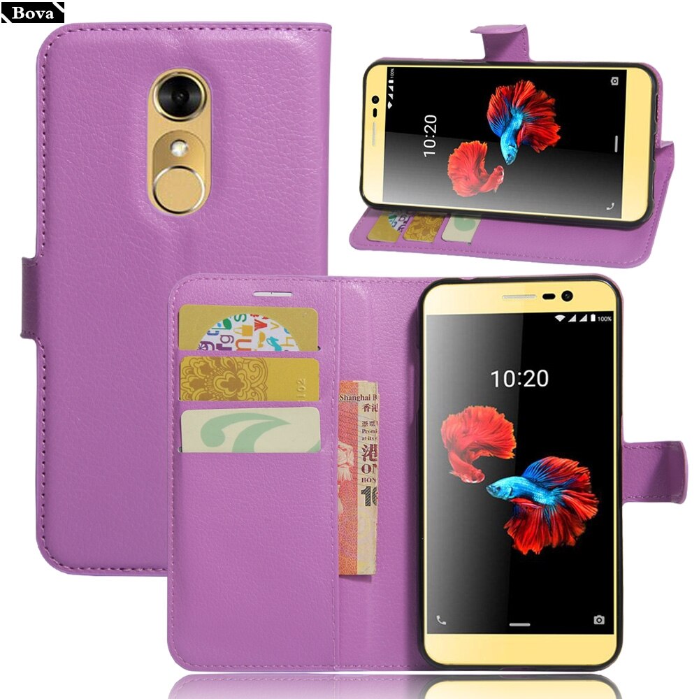 Pour ZTE Blade A910 étui portefeuille en cuir synthétique ZTE A910 porte-carte étui de téléphone pour ZTE Blade A910 étui de protection étui étui: Purple JFC