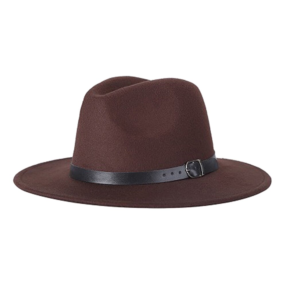 Filt fedora hat bred skygge floppy solhat panama cowboy hat til strand kirke unisex thj 99: Kaffe