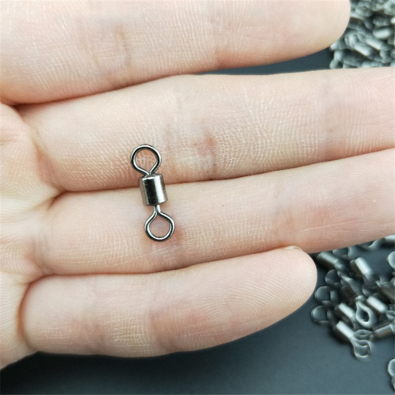 50pcs/lot Fishing Swivel Sizes 2-14# Solid Stainless Steel Connector Ball Bearing Snap Fishing Swivels Rolling Beads Accessories