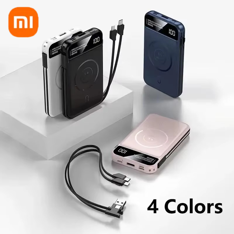 Xiaomi power bank 50000mah carregamento sem fio magsafe power bank carregamento magnético fio embutido bateria do telefone móvel para iphone