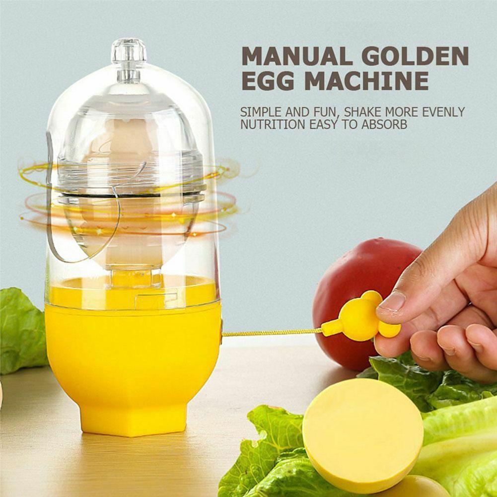 Hand Powered Golden Egg Maker Inside Mixer Kitchen Cooking Gadget Portable Egg Cooker Tool Egg Scrambler Shaker