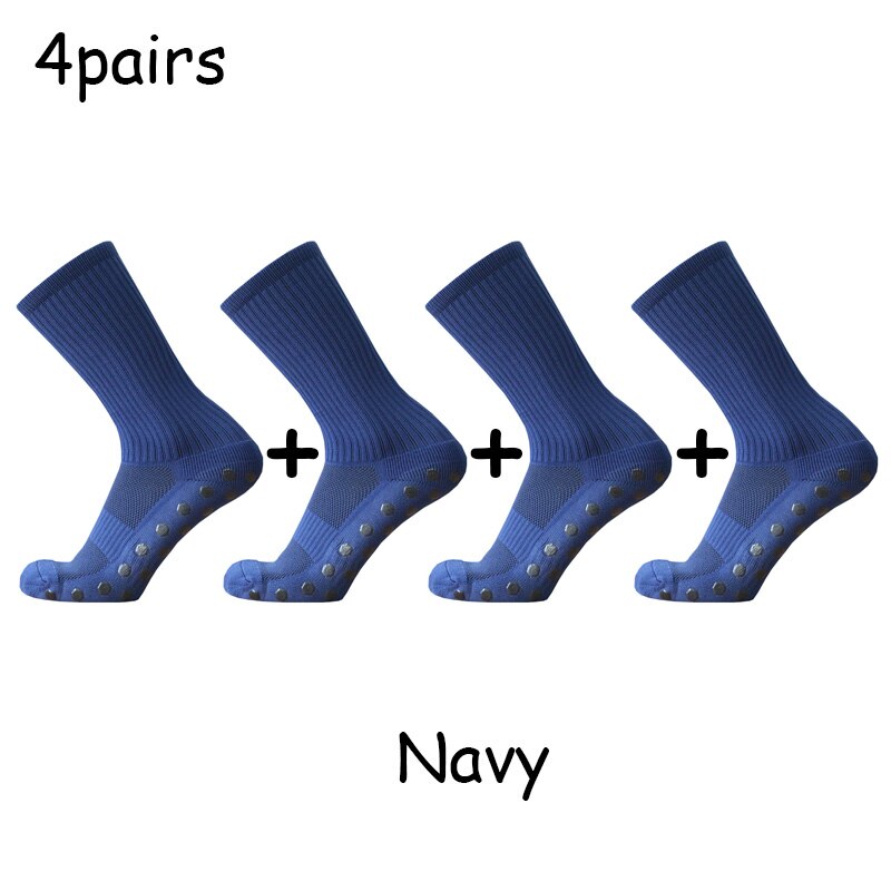 Football Socks Hexagonal Non-slip Silicone Sole Compression and Breathable Football Socks: navy