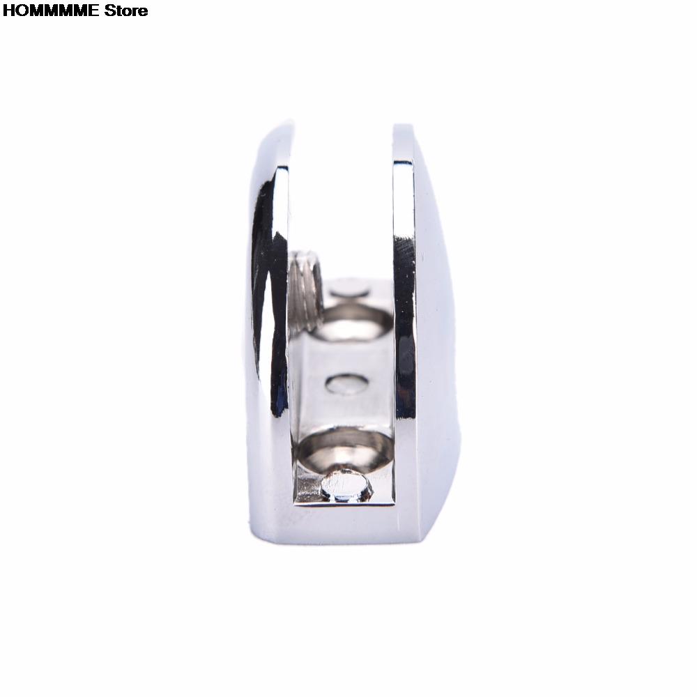 2Pcs Stainless Steel Glass Clips Adjustable Wall Mounted Glass Shelf Clamp Bracket 6-8mm Glass Holder With Screw
