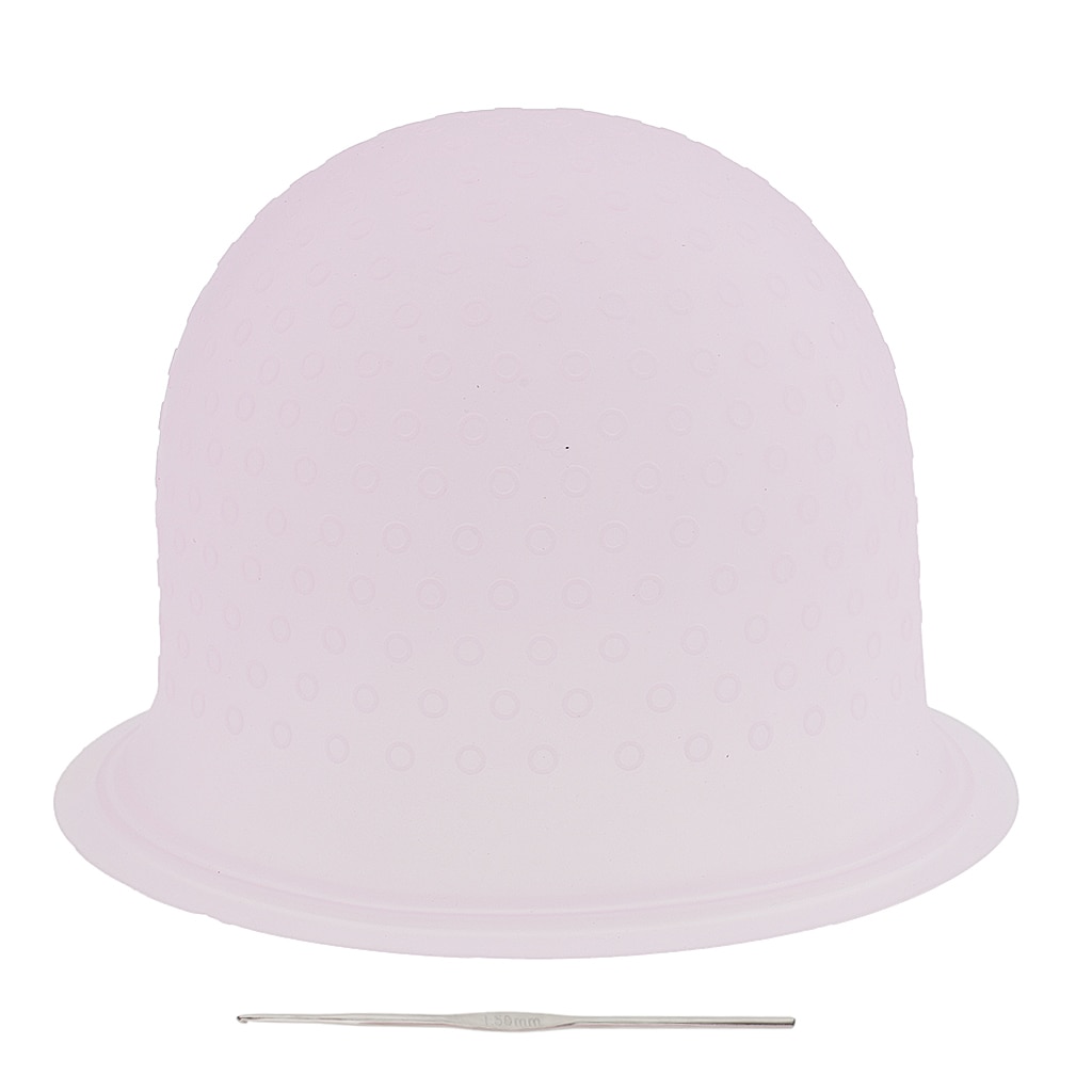 Gorro de tinte de silicona reutilizable para el cabello, gorra de peluquería con aguja de gancho, herramientas de teñido de glaseado