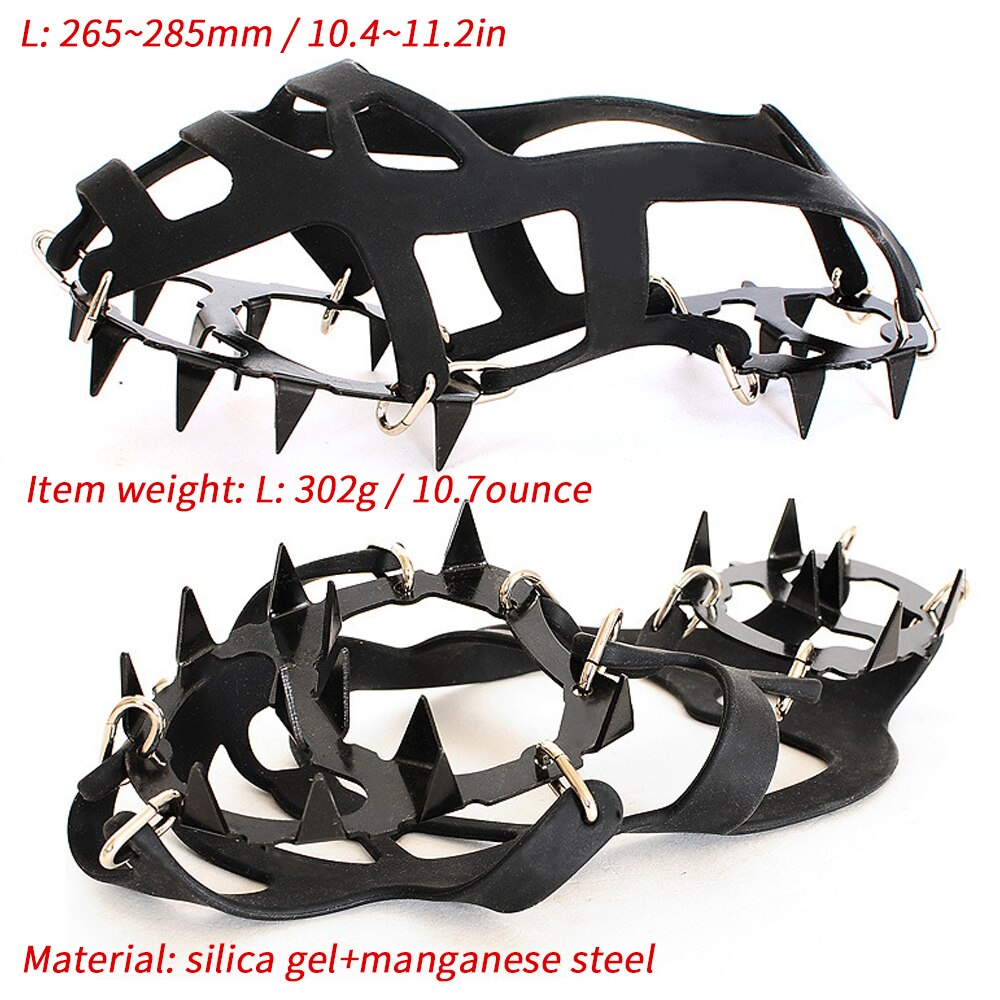12 Teeth Anti-Skid Crampons Manganese Steel Climbing Gear Snow Ice Climbing Shoe Grippers Crampon Traction Device Mountaineering