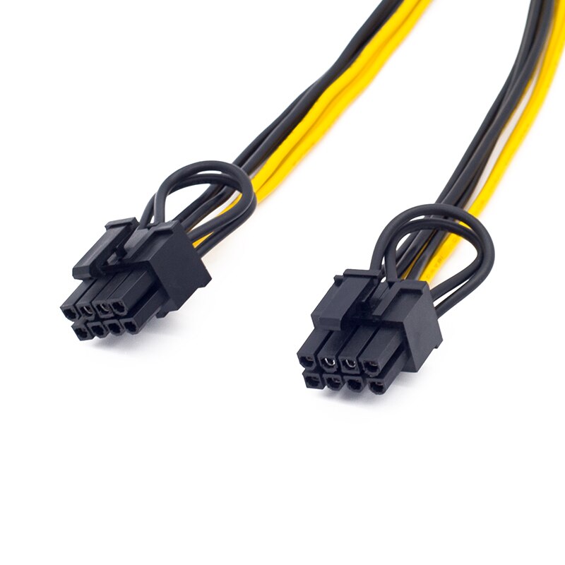 1-10 pcs RGEEK 12V EPS CPU 8 Pin to Dual 8(6 2) Pin PCIE Pci-e PCI Express Adapter Power Supply Splitter Cable 20cm for Mining