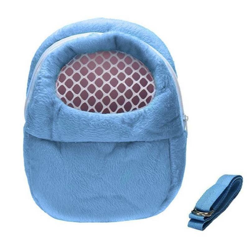 ottavino trasportino per animali domestici portatile da viaggio gabbia per criceti maglia traspirante borsa per criceto borsa a tracolla per animali domestici per criceto cincillà: typeB blu