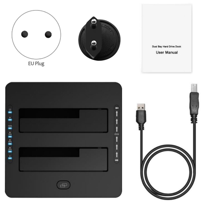 Hard Drive Card Reader External Triple SATA IDE HDD Docking Station for 2.5/3.5 Inch SATA HDD Standalone Cloner