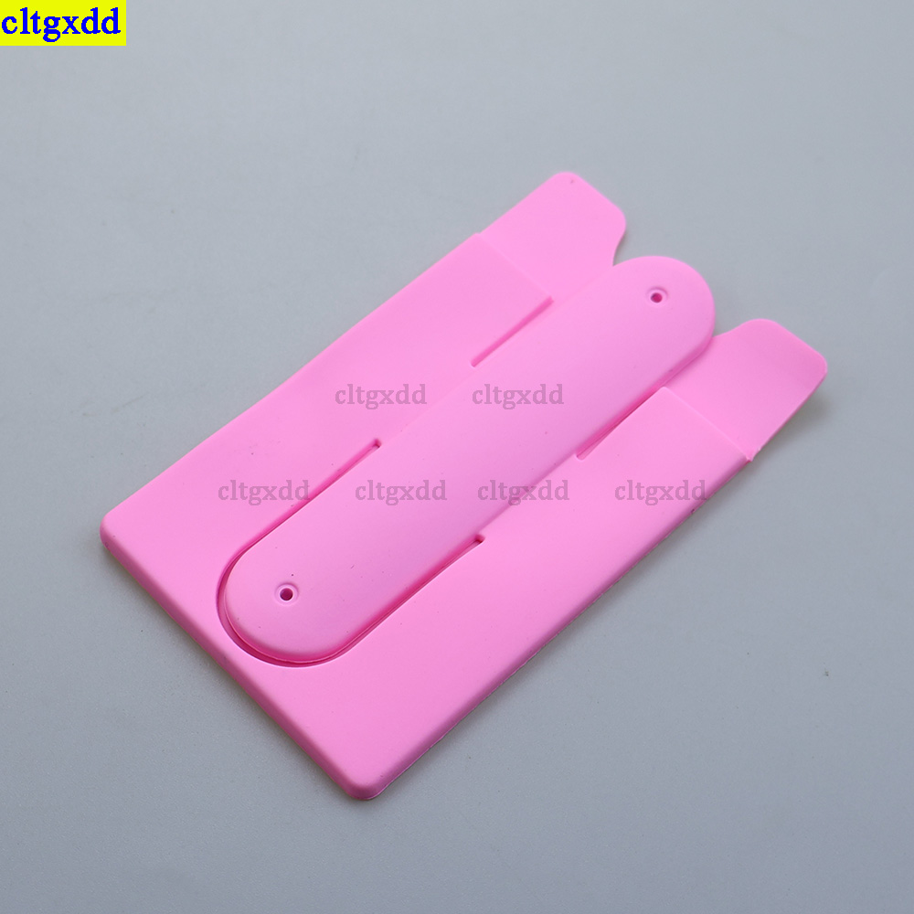 Cltgxdd 1 peça titular do cartão de telefone preguiçoso elástico silicone id do telefone titular do cartão de crédito adesivo universal carteira titular do cartão: Transparente