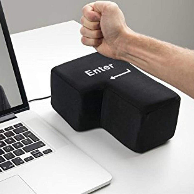 Super Sized Enter Key USB Big Enter Comfortable Economic Desktop Pillow Stress Relief Punch Bag